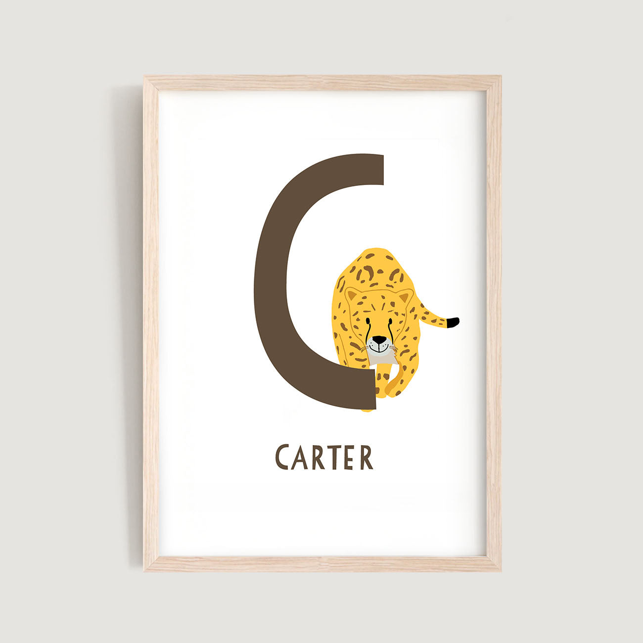 Personalised Name Letter Animal Nursery Art Print