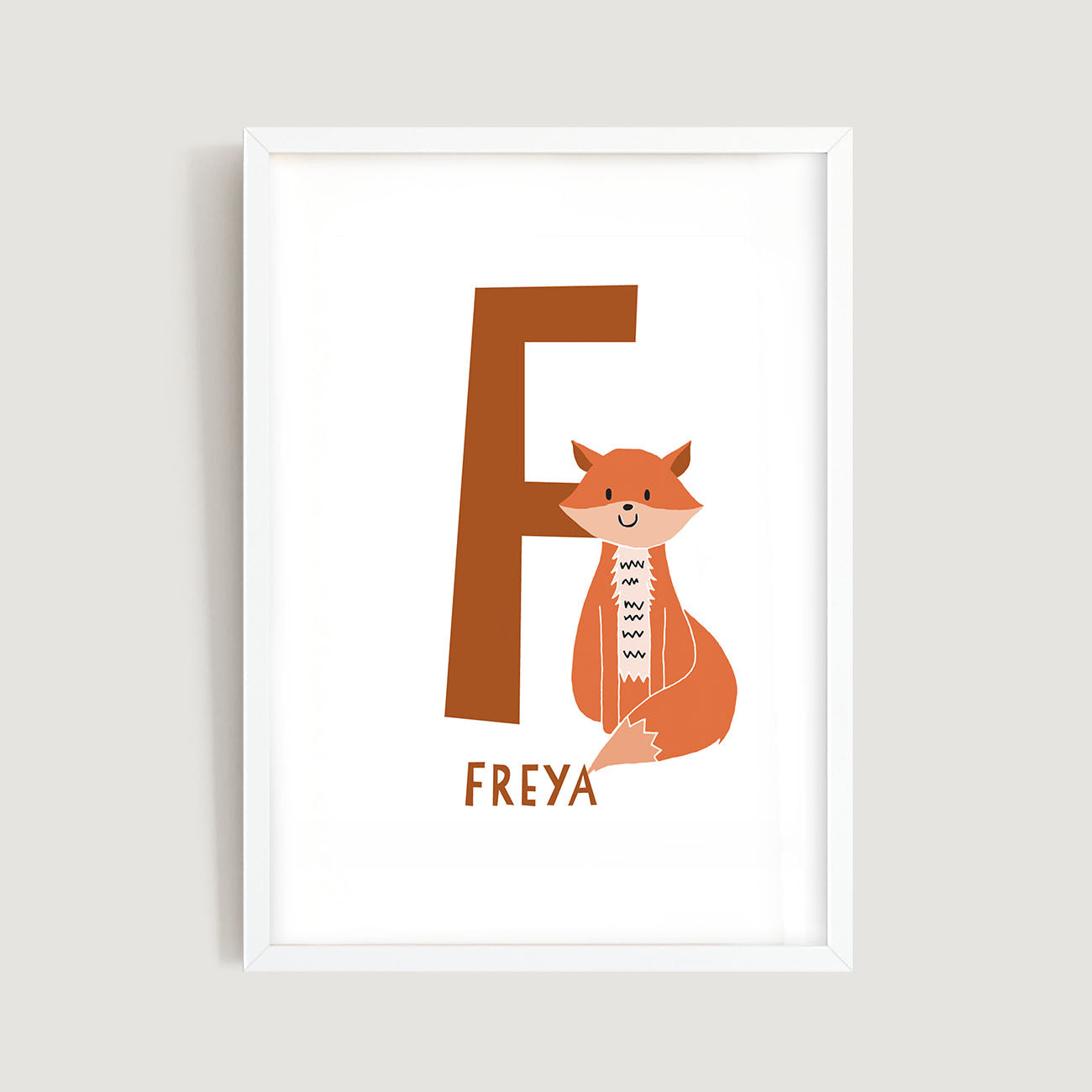 Personalised Name Letter Animal Nursery Art Print