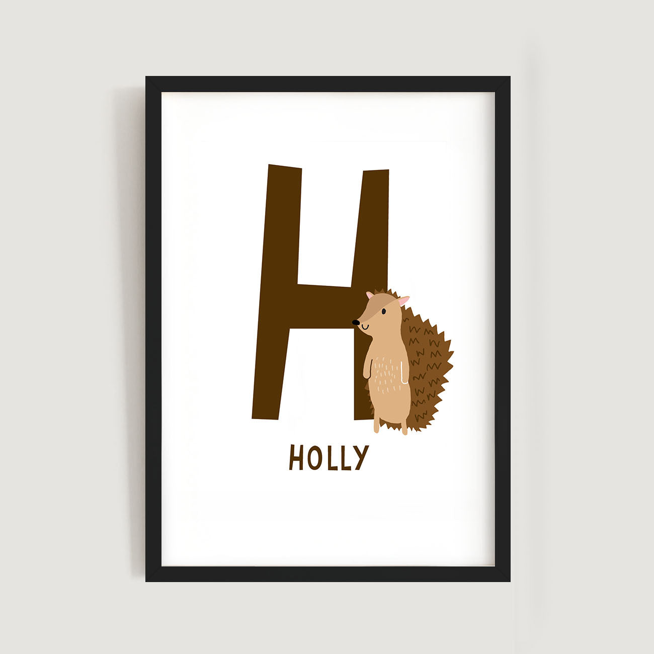 Personalised Name Letter Animal Nursery Art Print