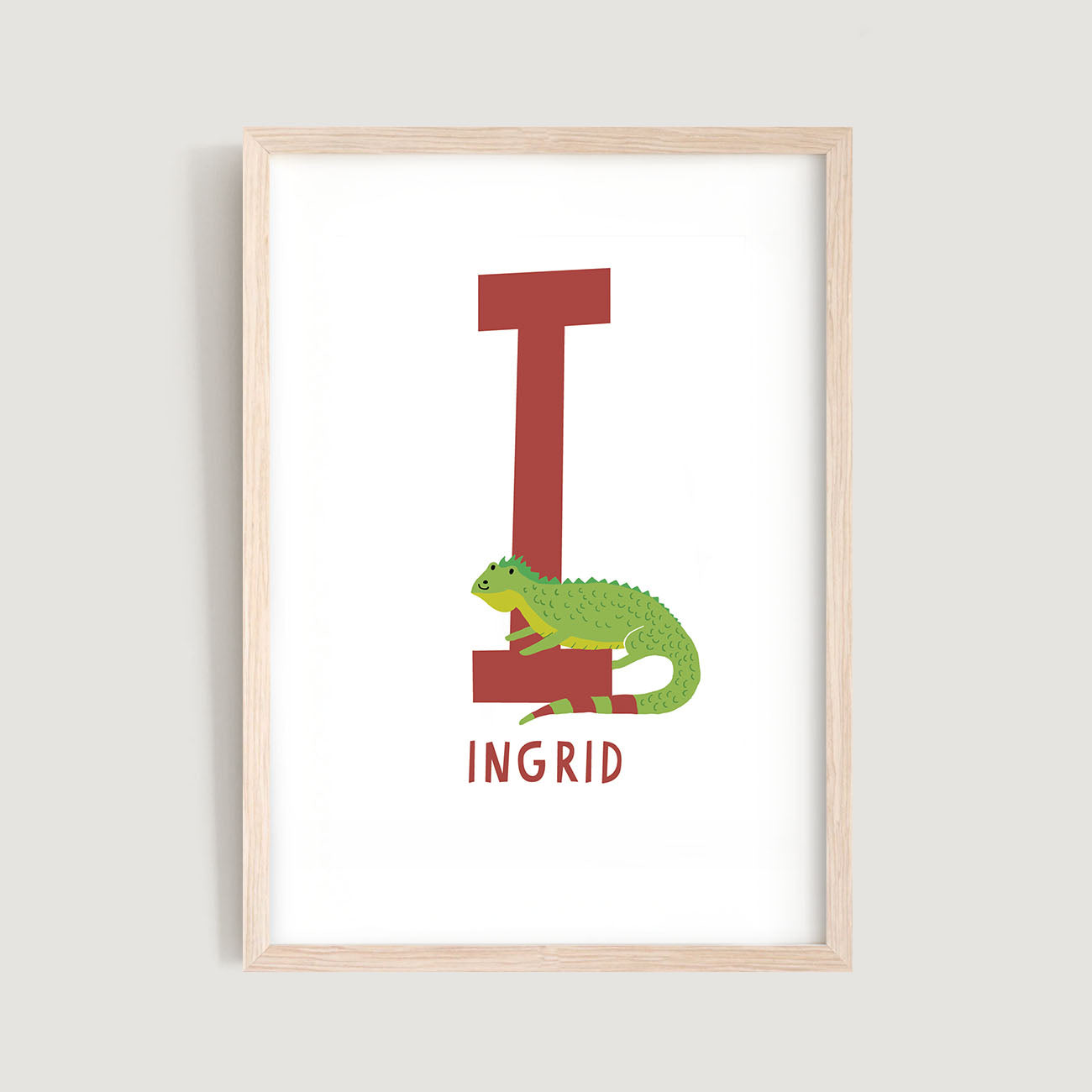 Personalised Name Letter Animal Nursery Art Print