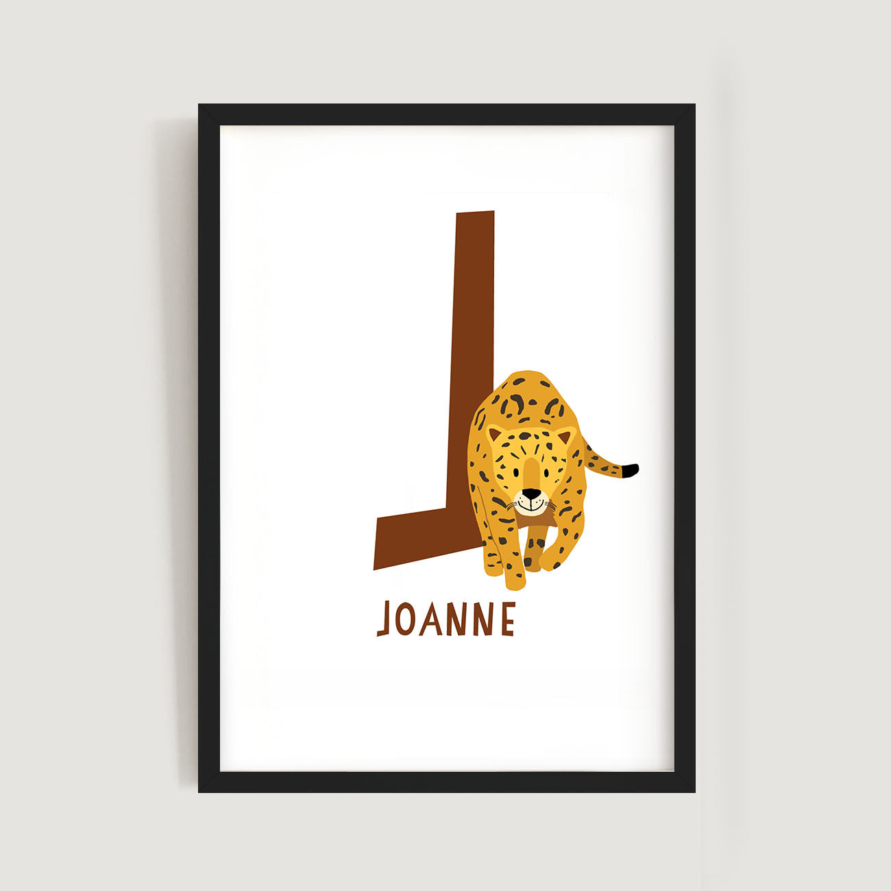 Personalised Name Letter Animal Nursery Art Print