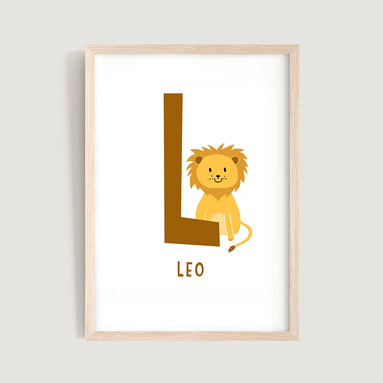 Personalised Name Letter Animal Nursery Art Print