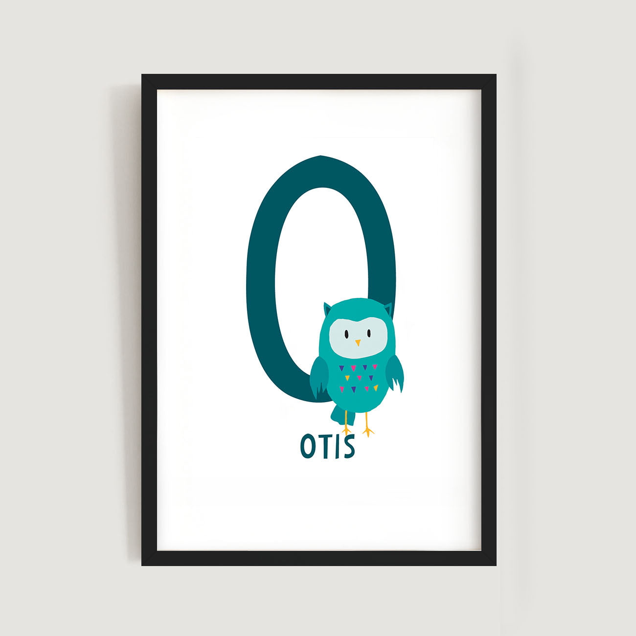 Personalised Name Letter Animal Nursery Art Print