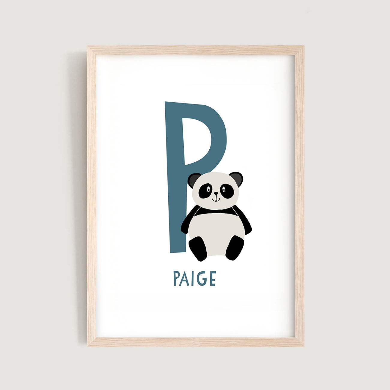 Personalised Name Letter Animal Nursery Art Print