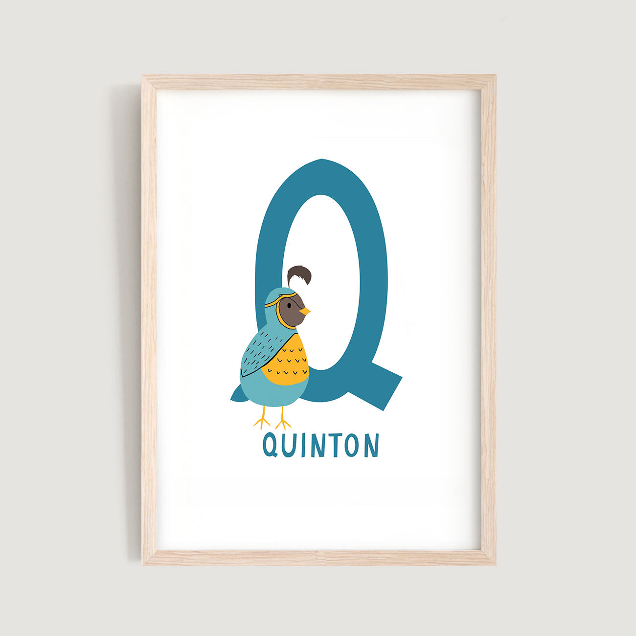 Personalised Name Letter Animal Nursery Art Print