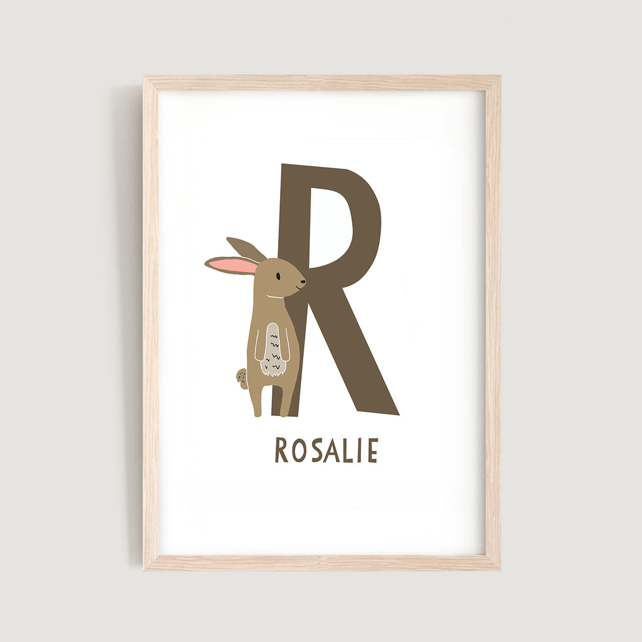 Personalised Name Letter Animal Nursery Art Print