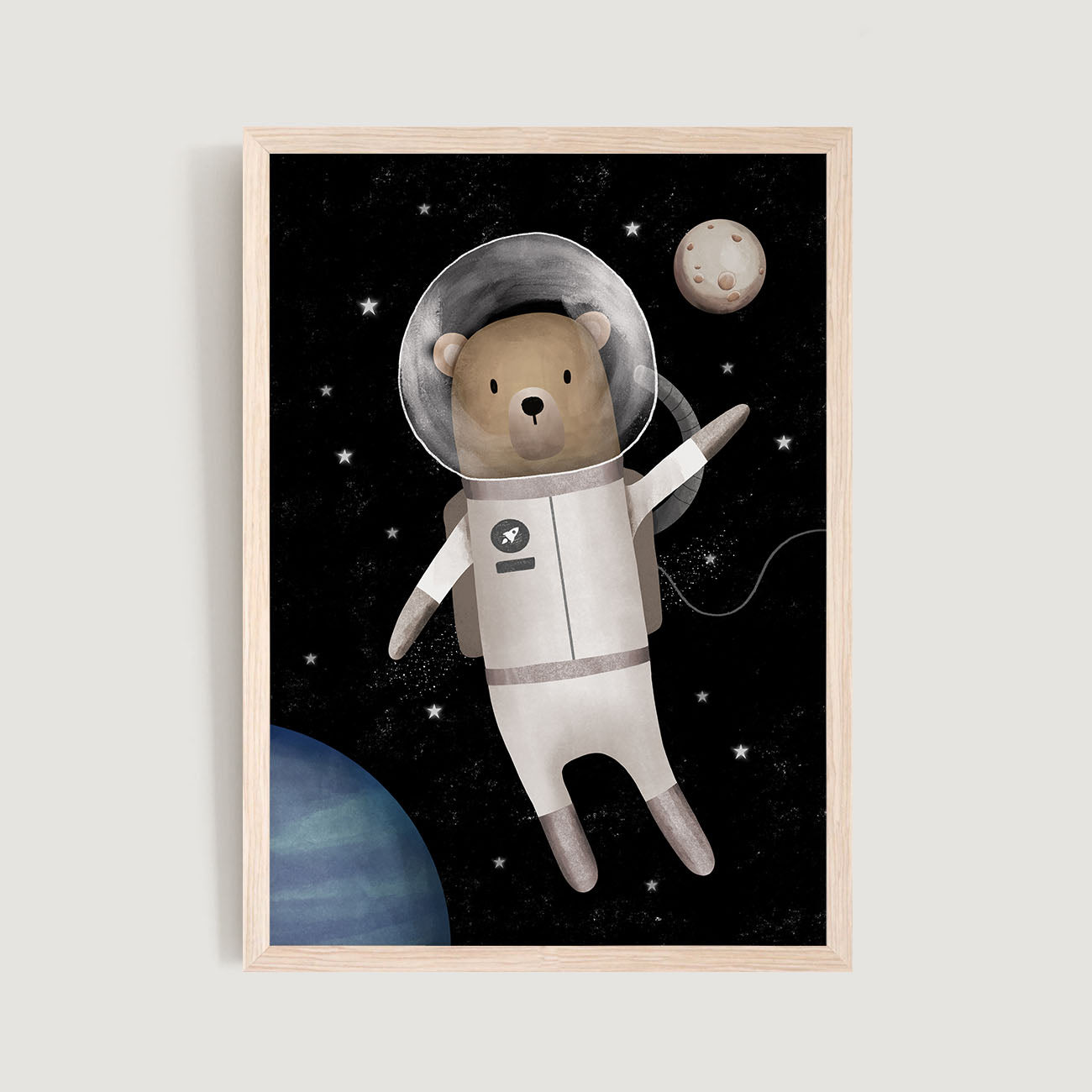 Space Bear Nursery Print