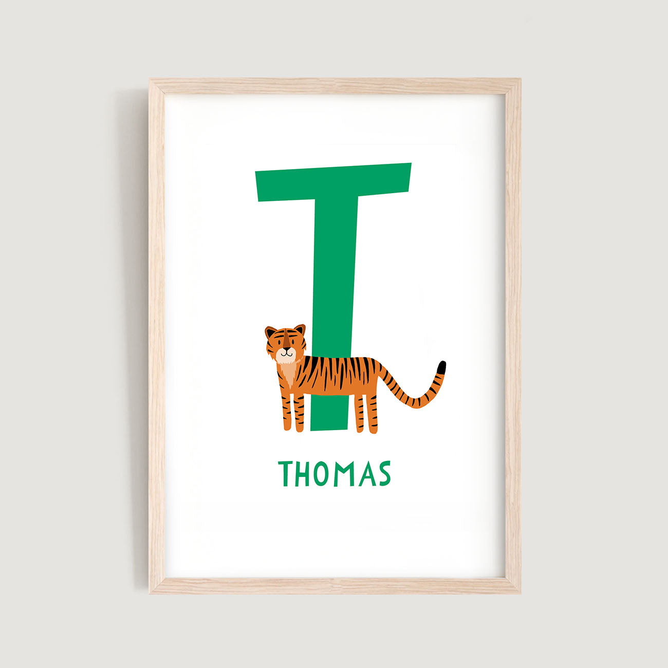 Personalised Name Letter Animal Nursery Art Print