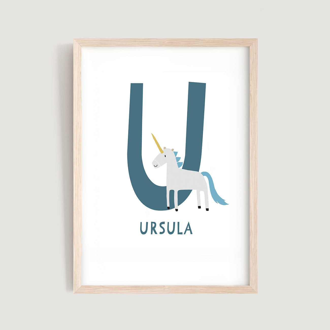 Personalised Name Letter Animal Nursery Art Print