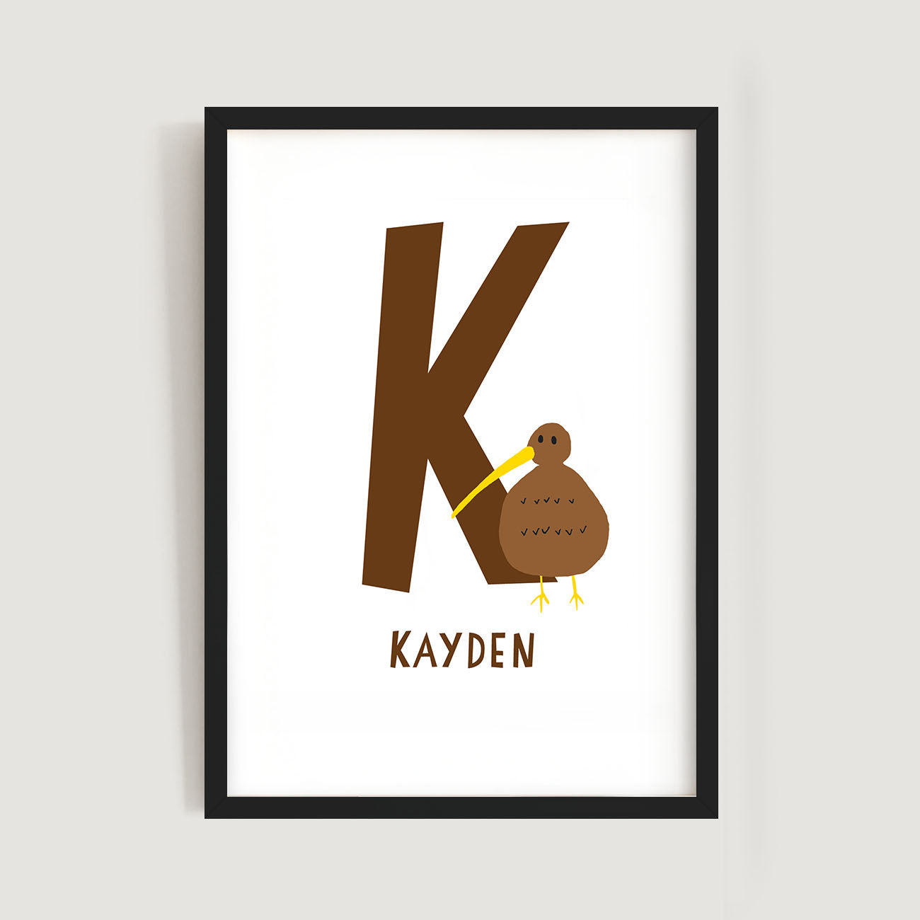 Personalised Name Letter Animal Nursery Art Print