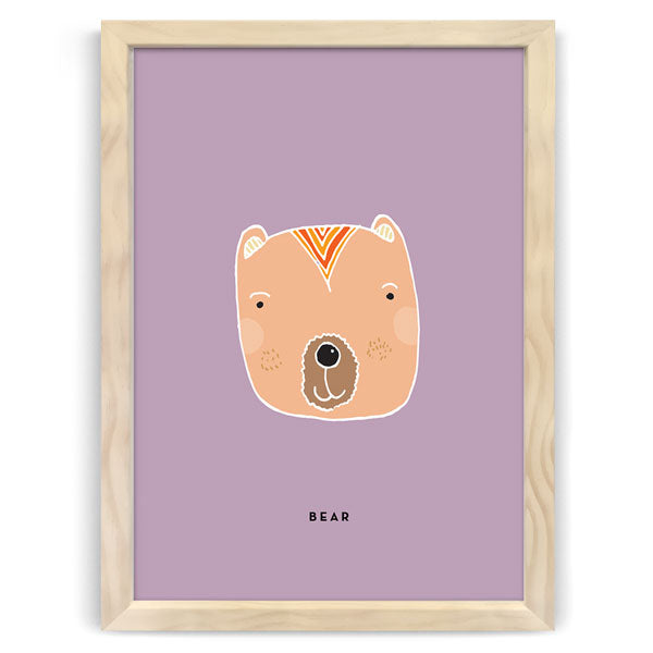 Face Bear Nursery Print