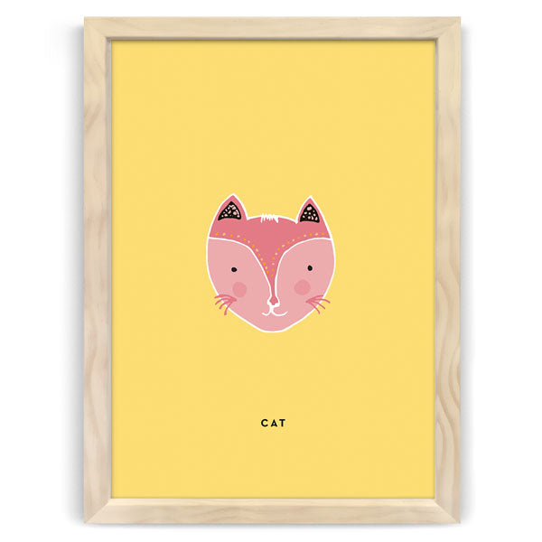 Face Cat Nursery Print