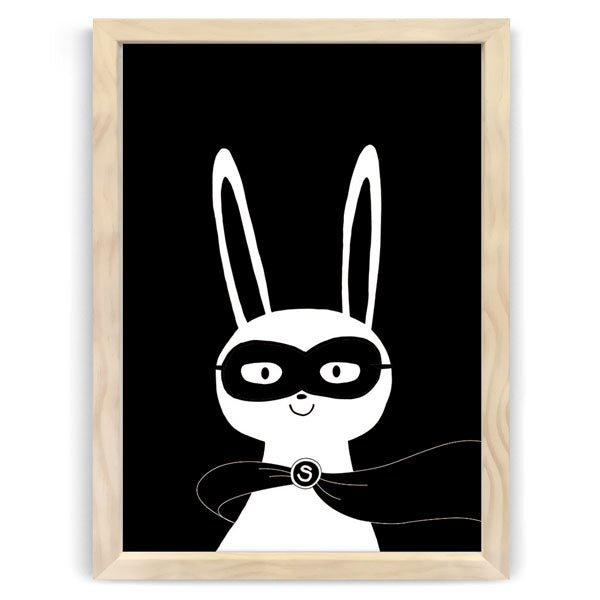Super Bunny Nursery Art Print
