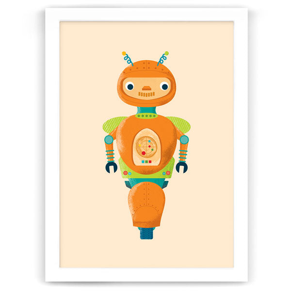 Robot Orange Nursery Art Print