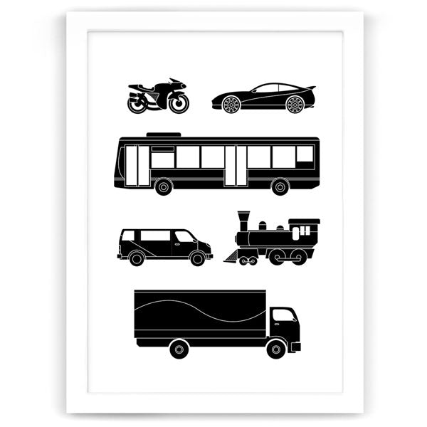 Transport Vehicles Nursery Print