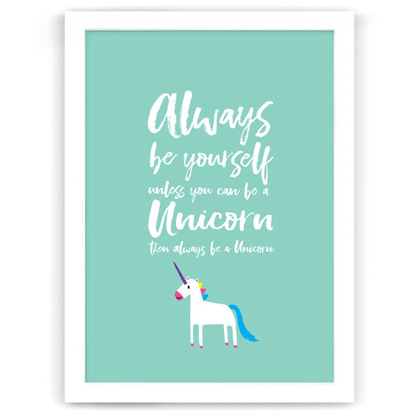 Always Be Unicorn Nursery Mint Print