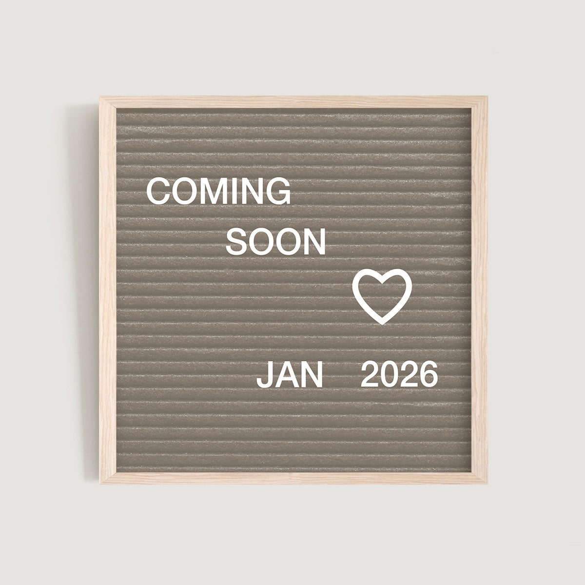 Personalised  family announcement letter board with 'COMING SOON JAN 2026' text - Bluish Nest Art Studio