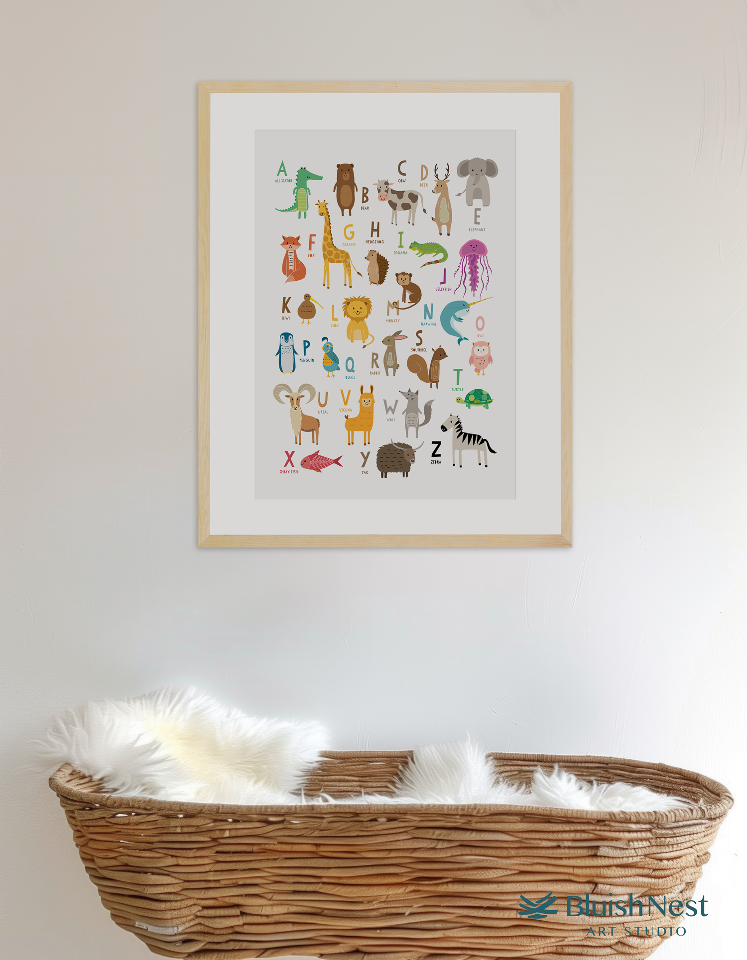 Animal Alphabets ABC Nursery Print