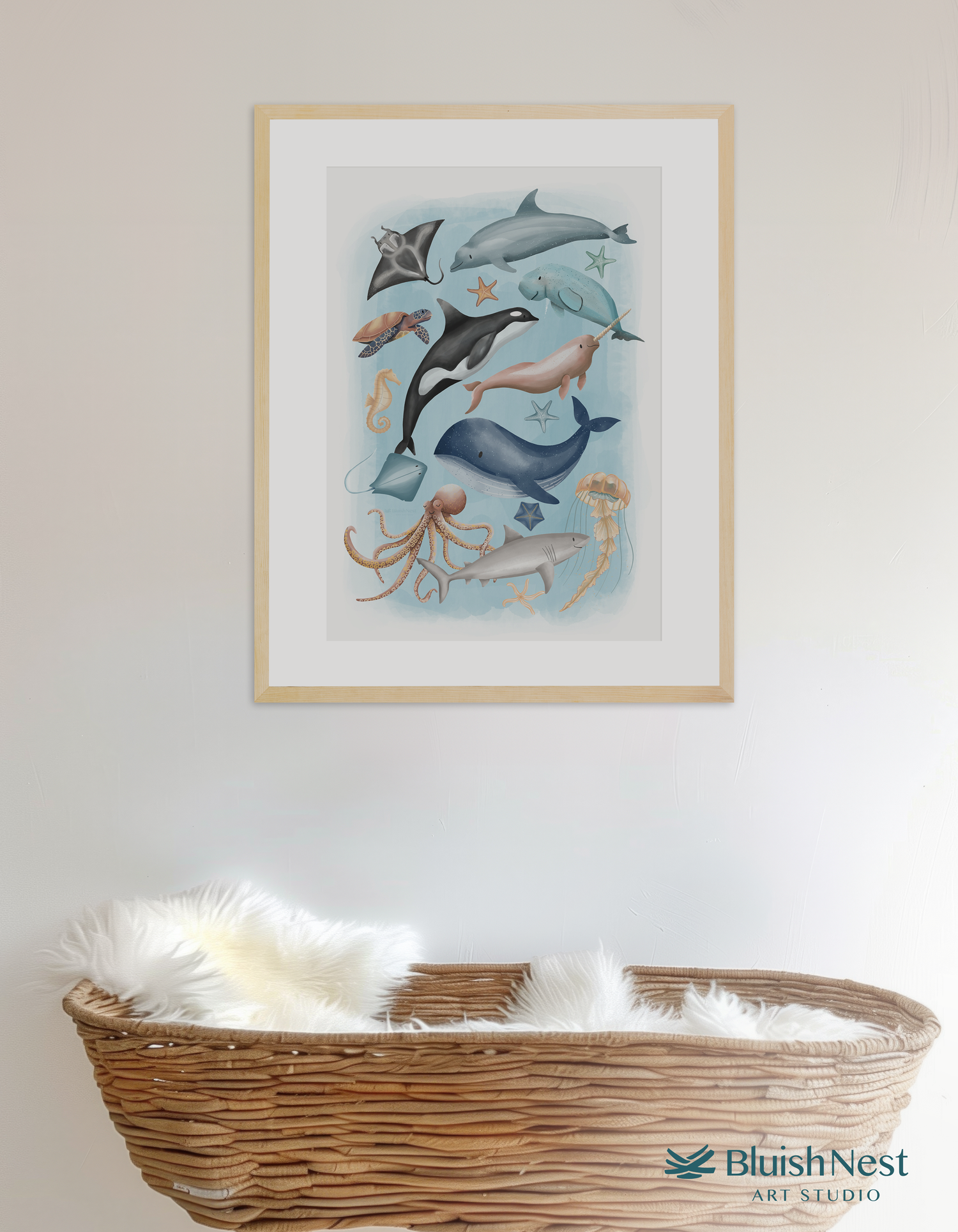 Alphabet Animals and Sea Animals Nursery Prints 2 Set