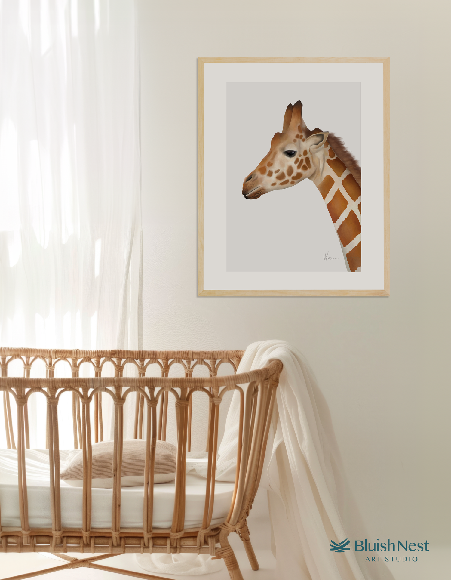 Safari Giraffe Nursery Print