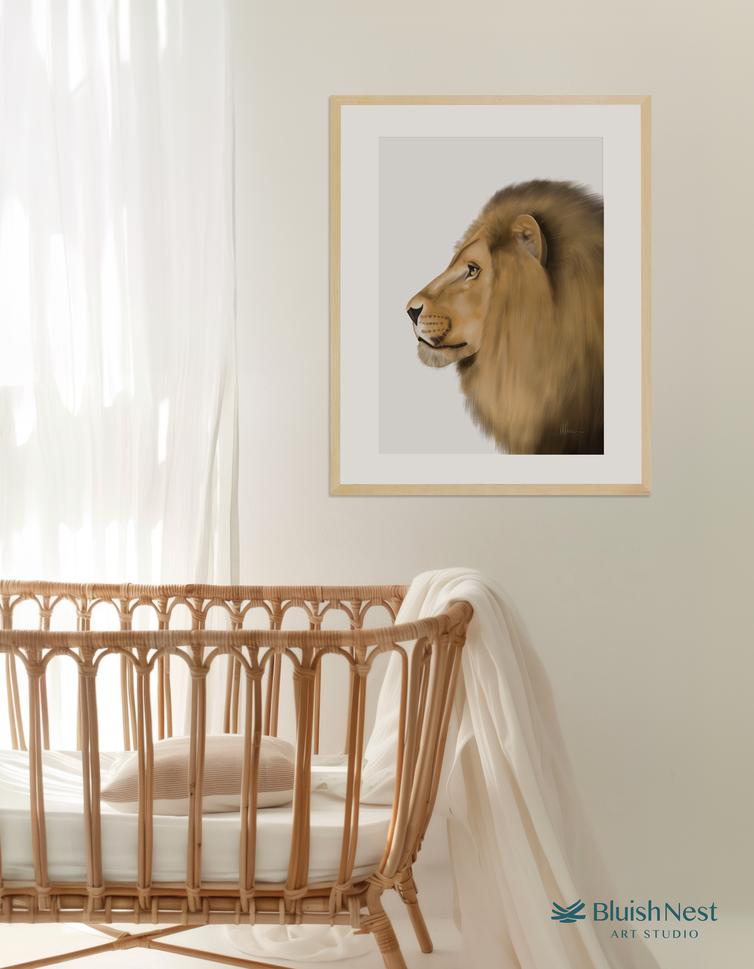 Safari Lion Nursery Print