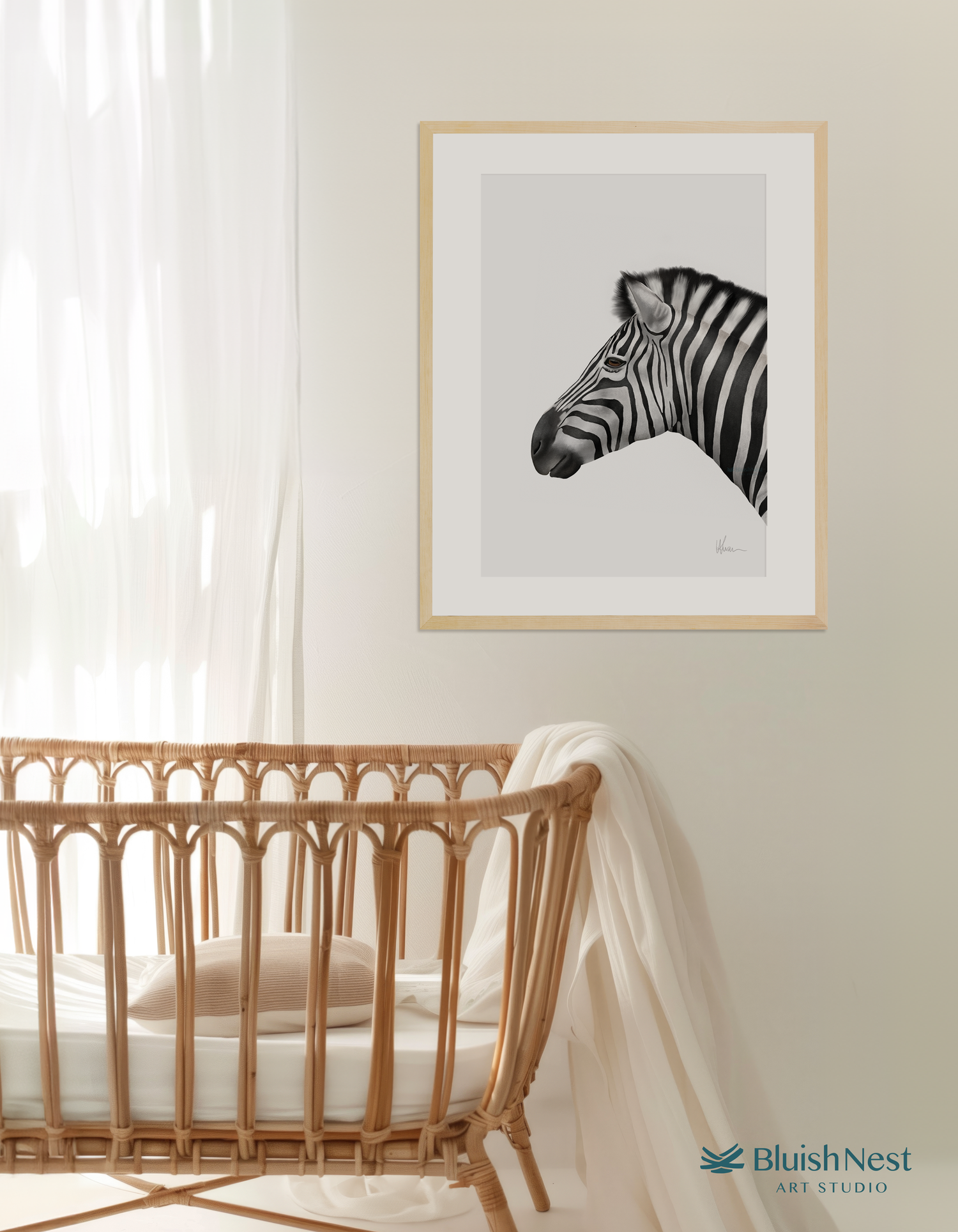 Safari Zebra Nursery Print