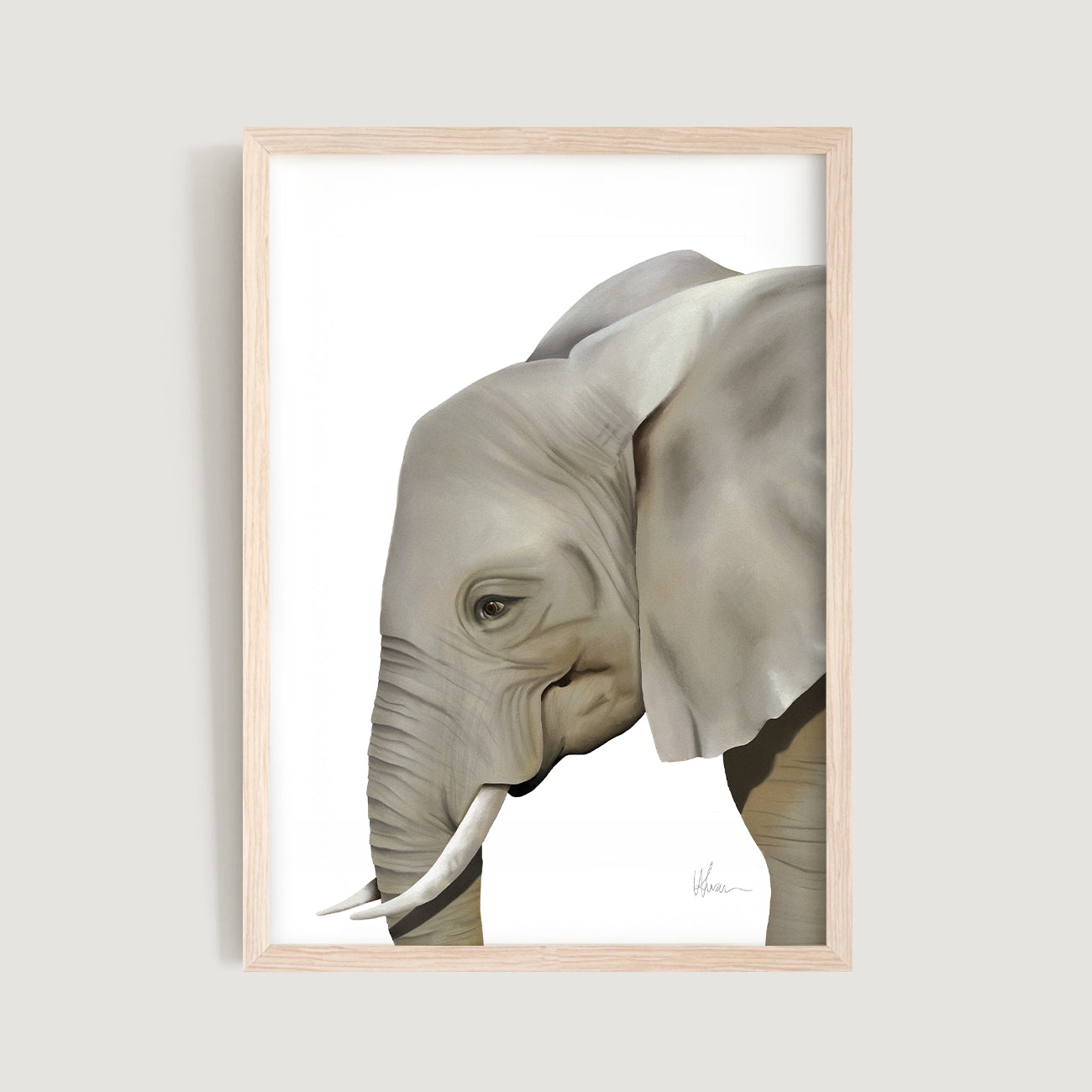 Safari Elephant Nursery Print