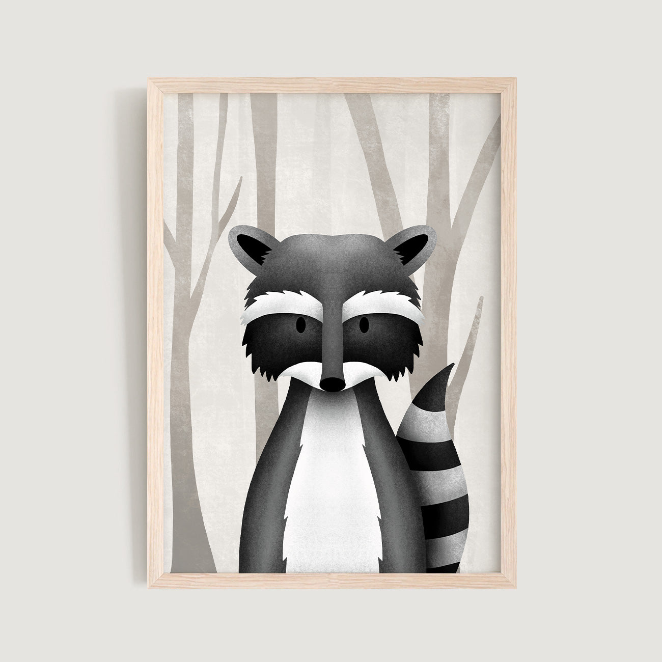 Woodland Racoon Nursery Print
